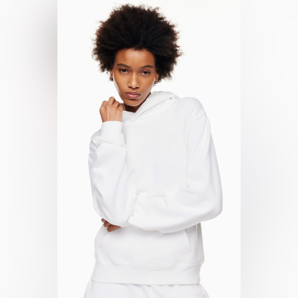 Aritizia’s Tna White Terry Fleece Perfect Hoodie, Size Large